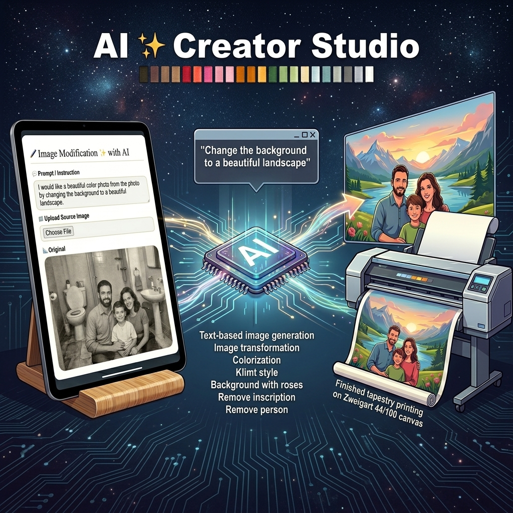 AI Gobelin Creator Studio – Gestalte dein eigenes Gobelinmuster