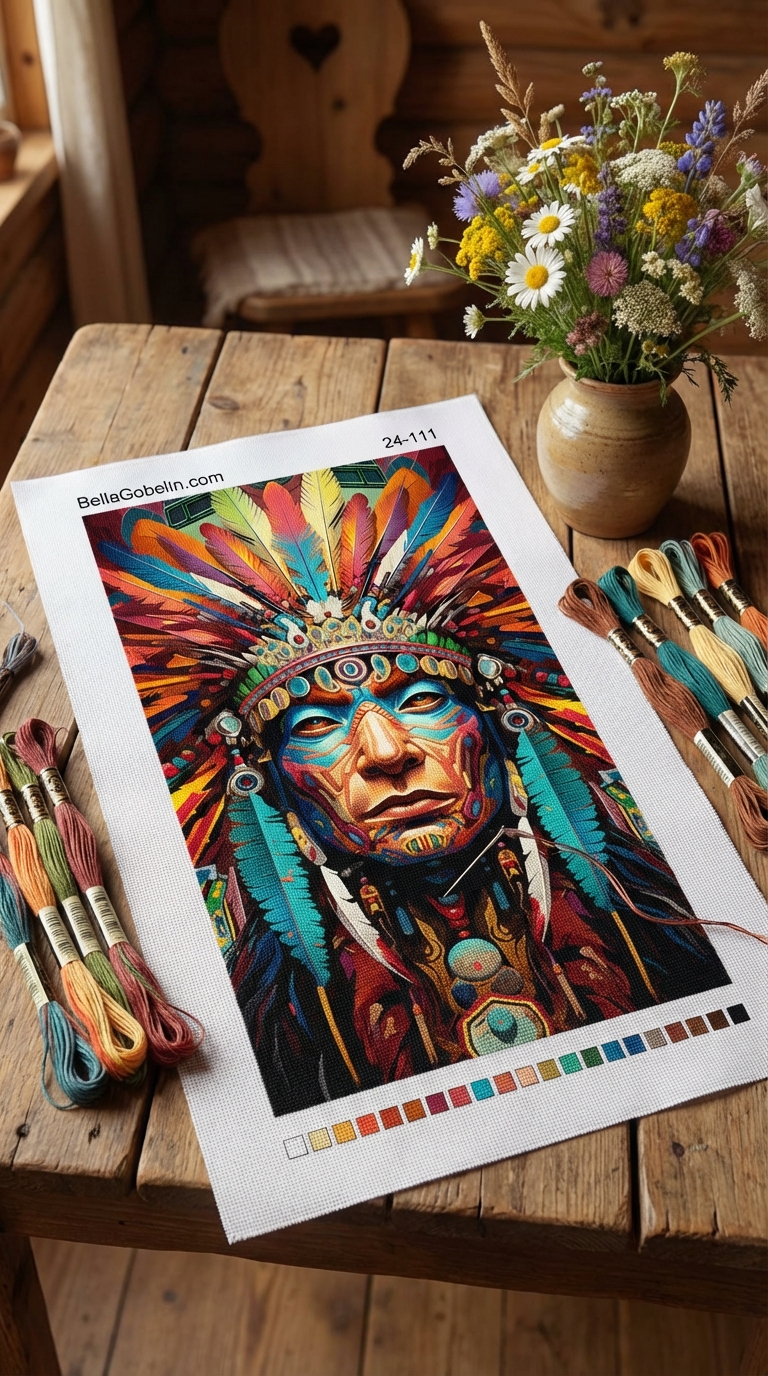 Bunte Indianerkopf