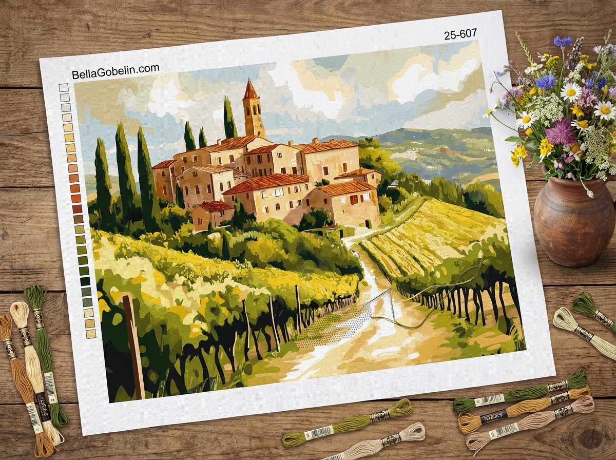 Toskanisches Dorf, Chianti, Wein