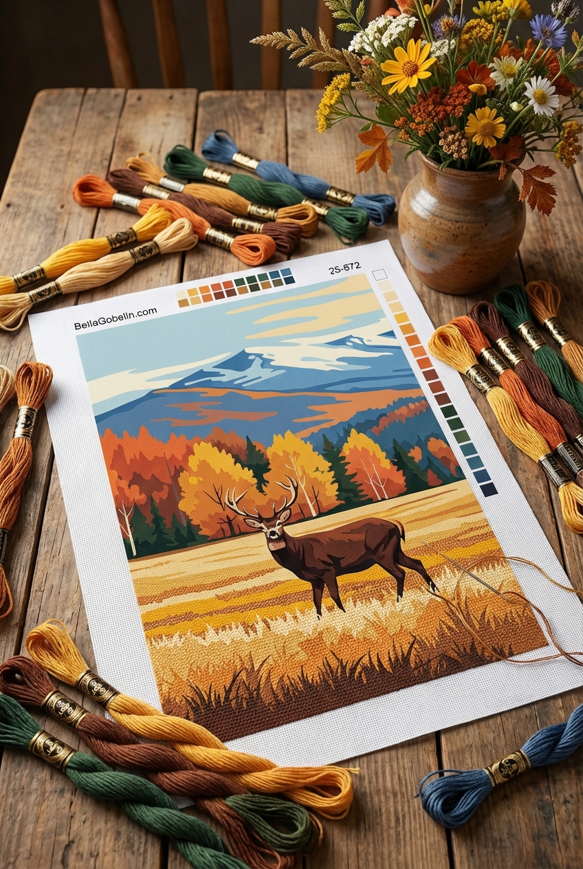 Hirschbulle in der Herbstlandschaft