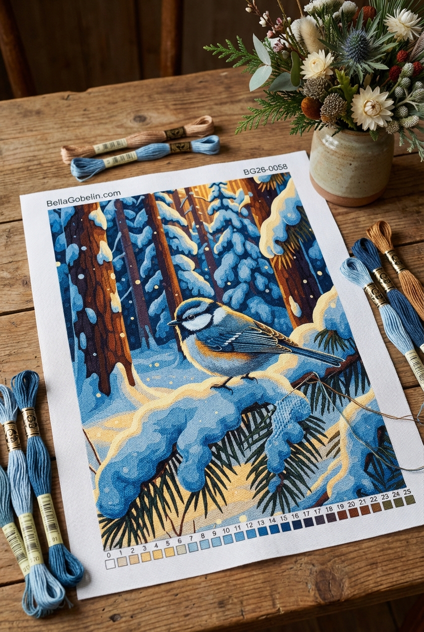 Wintervogel im Schnee