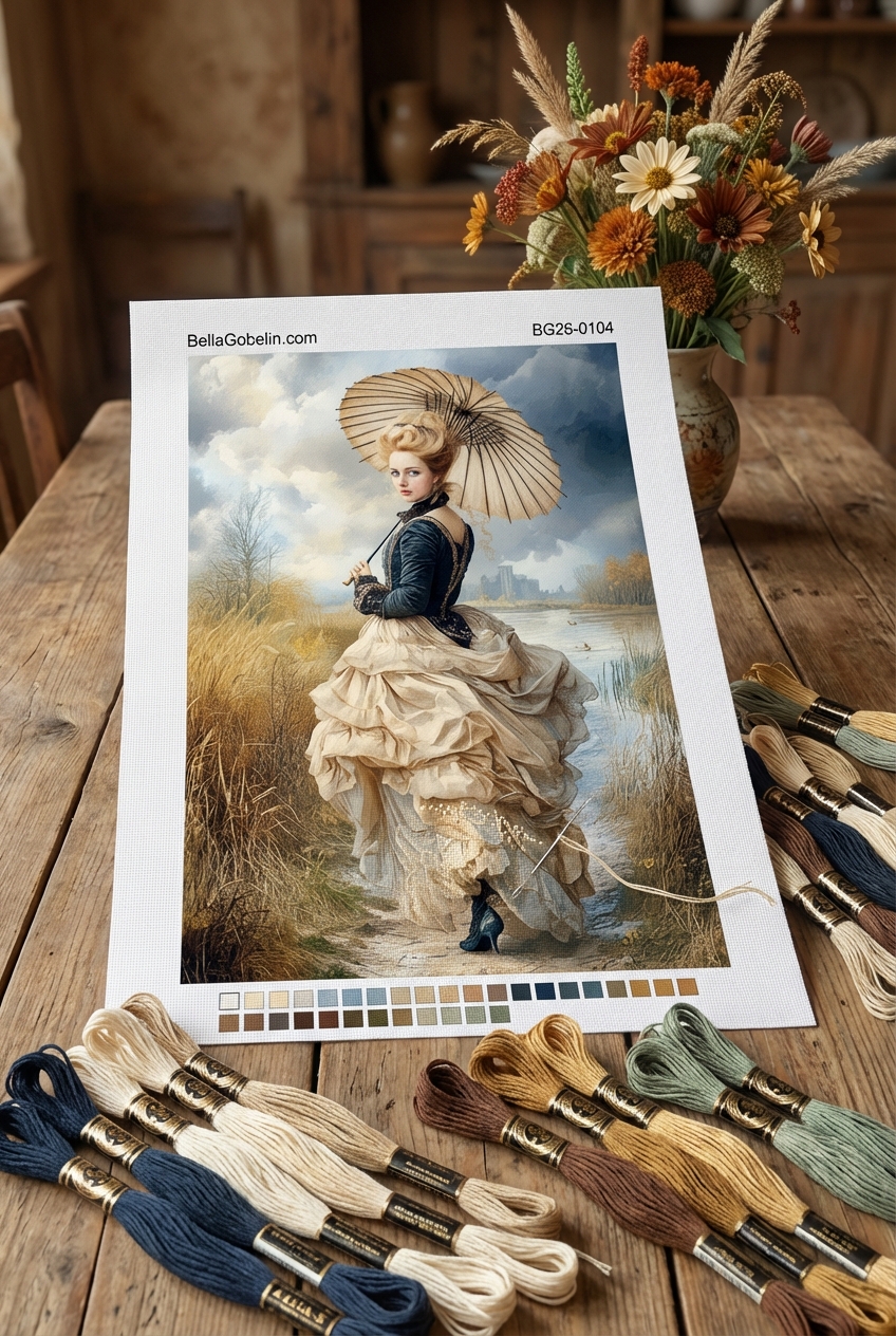 Elegante Dame mit einem Regenschirm