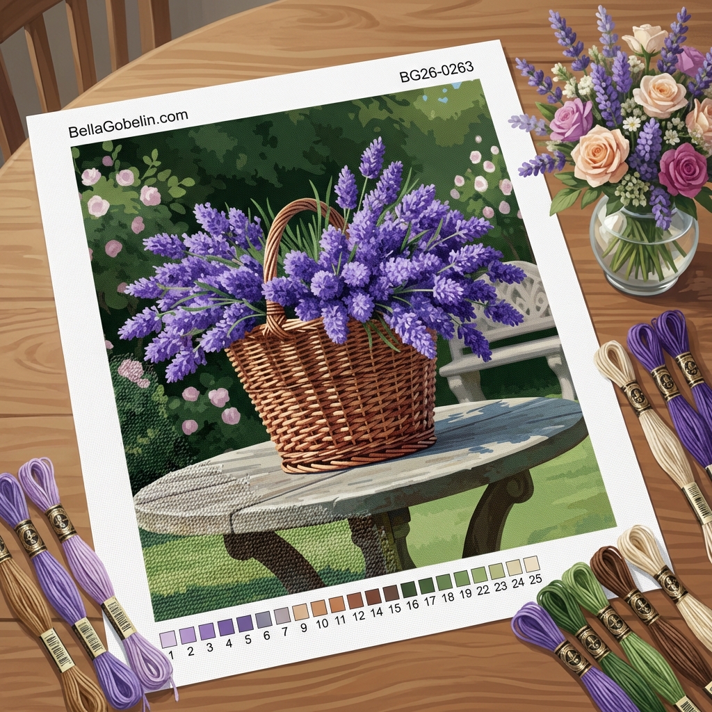 Lavendel im Korb im Garten