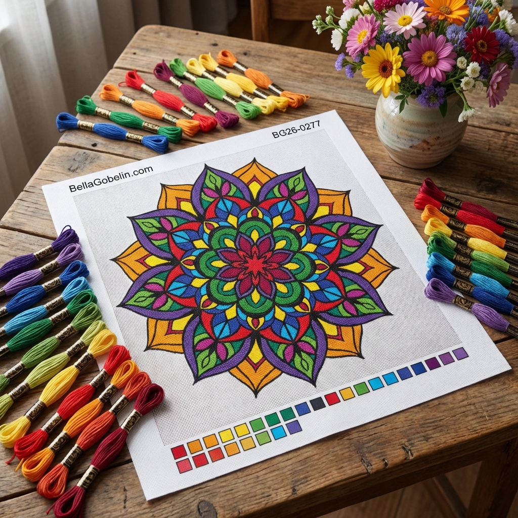 Buntes Mandala-Muster, florales Muster