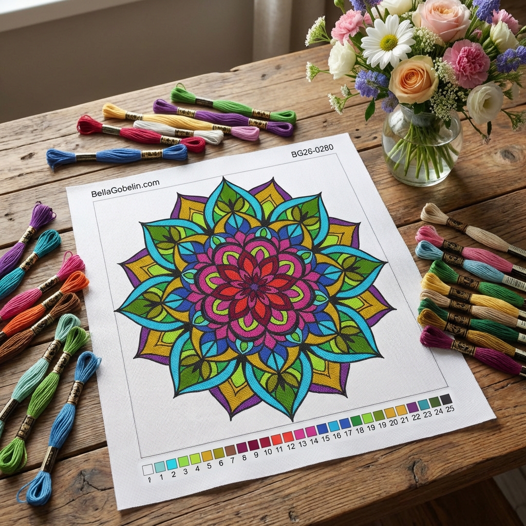Buntes Mandala-Muster, florales Muster