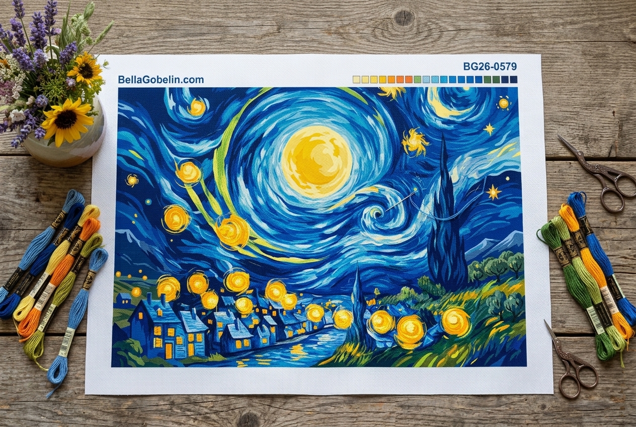 Vincent van Gogh - Sternennacht Gobelin-Replikat