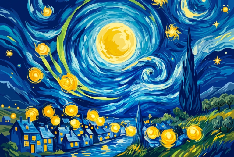 Vincent van Gogh - Csillagos éj replika