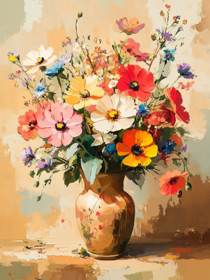 Buntes Blumenstrauß in der Vase