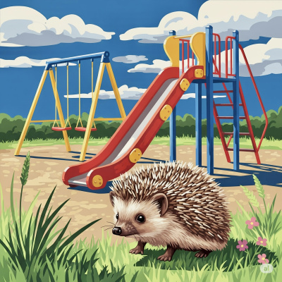 Igel beim Spielplatz