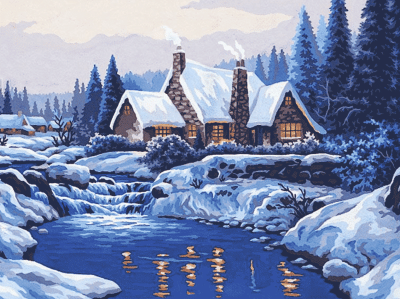 Schneelandschaft am Berghaus