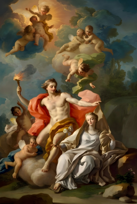 Anton Raphael Mengs – Apollo, Mnemosyne und die neun Musen Replik