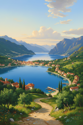 Italienische Seenlandschaft