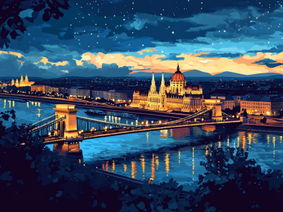 Budapest nachts - Kettenbrücke