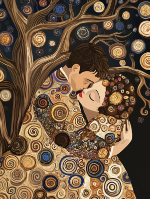 Klimt-Stil: Kuss-Variationen