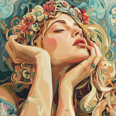 Mucha-Stil: Sinnlicher Moment