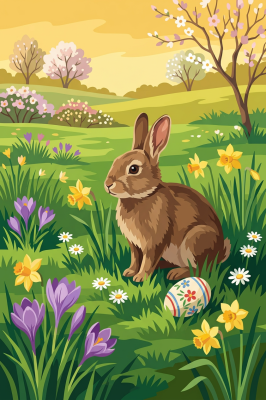 Hasenfrühlingslandschaft