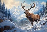 Rehbock im Schnee