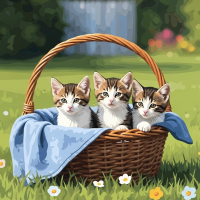 Katzen in Körben