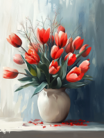 Rote Tulpenstrauß