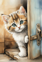 Katzenbabys an der Tür