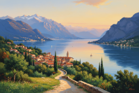 Italienische Seenlandschaft