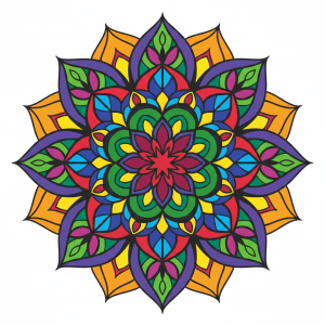 Buntes Mandala-Muster, florales Muster