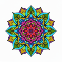 Buntes Mandala-Muster, florales Muster