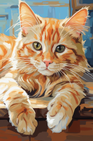 Orangefarbenes Katzenporträt