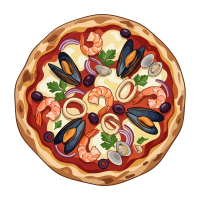 Pizza mit Meeresfrüchten