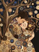 Klimt-Stil: Kuss-Variationen
